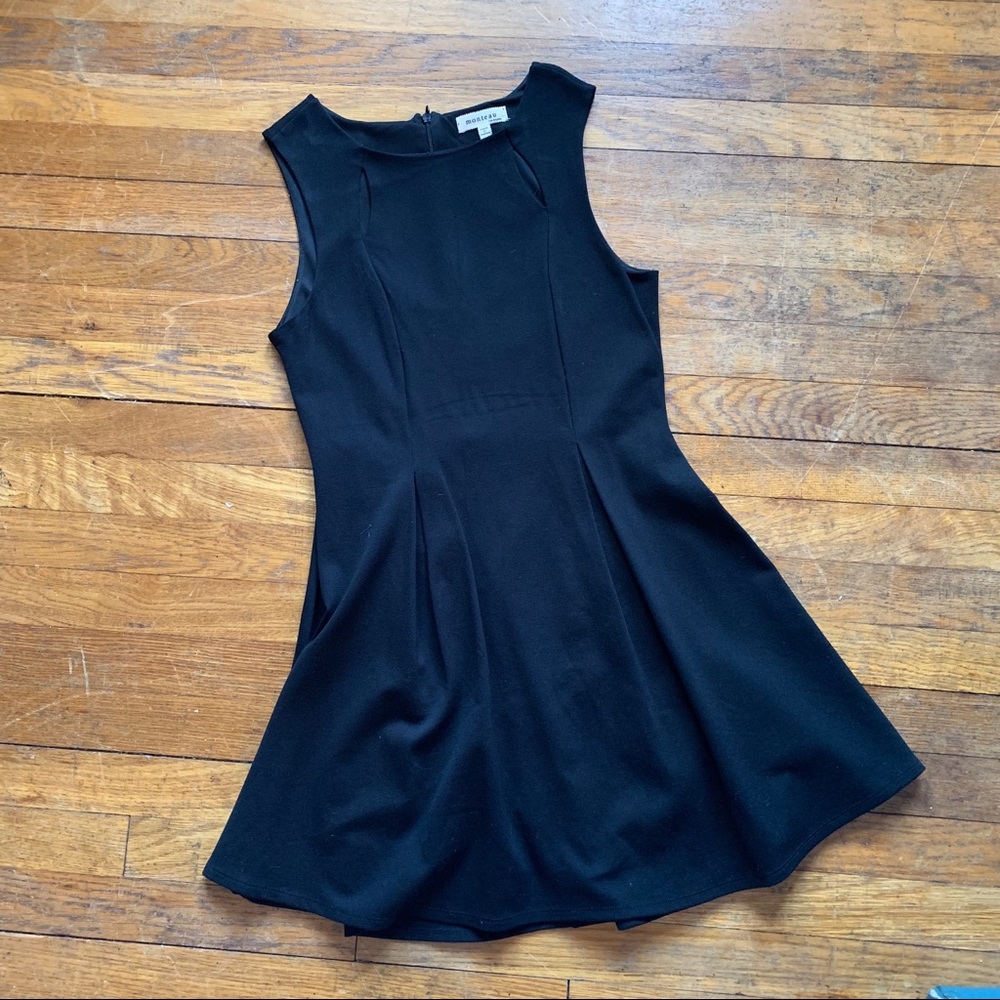 Monteau Black Dress with neck cutouts